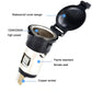 Car waterproof cigarette-lighter power socket with black waterproof cover and copper contact socket.
