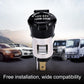 Car cigarette-lighter power socket adapter with black cap and silver housing for vehicle installation.