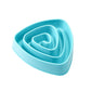 Large blue triangular anti-choking dog food slow bowl with spiral maze insert