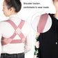 Pink posture correction belt with crisscross back straps worn under clothing