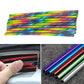 Car air vent decorative U-shaped electroplated strips set, colorful patterned metallic finish
