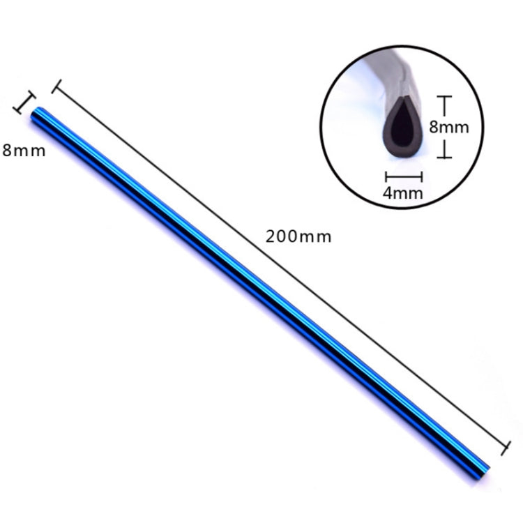 Blue U-shaped vent strip with end profile, about 200mm long