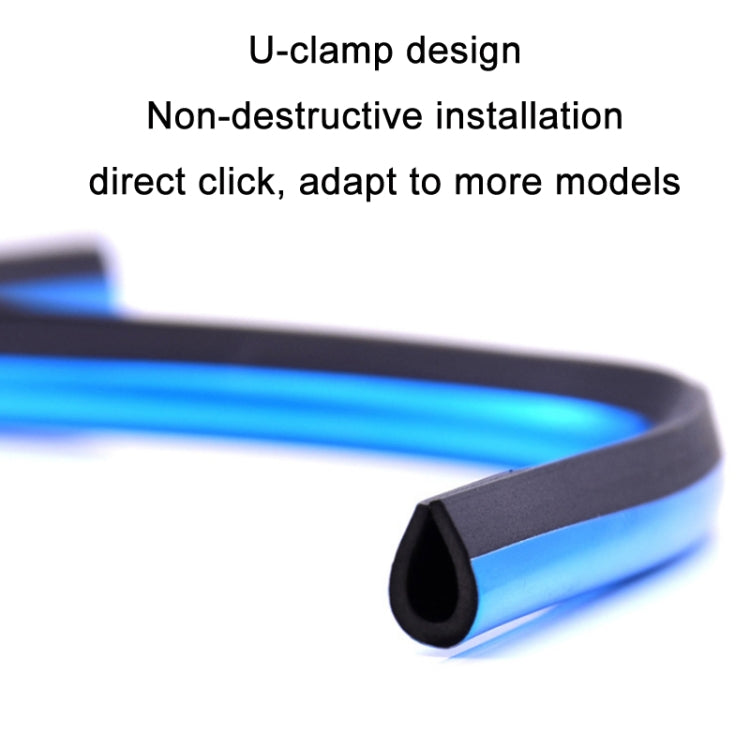 Blue U-shaped vent strip with black U-clamp fitting