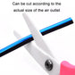 Blue U-shaped vent trim strip shown for cutting and fit