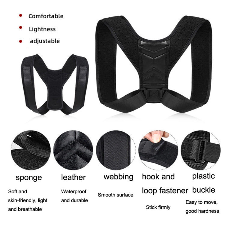 Black posture correction belt with adjustable straps and front buckle