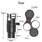 Retractable car cup holder with size diagram, black housing and adjustable range