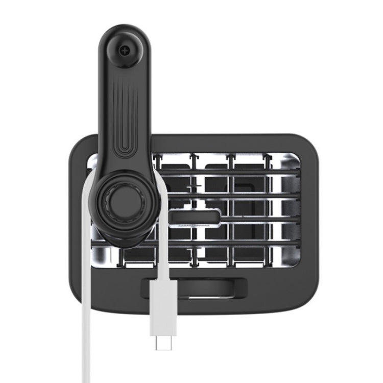 Black car phone holder clip with adjustable ball head and vent-style mount base