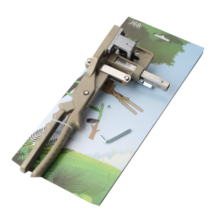 Grafting scissors kit with tool frame and small included accessories on backing card