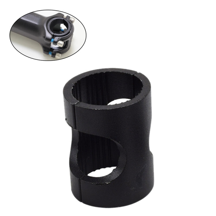 Bicycle handlebar reducing sleeve, black clamp ring with open slot