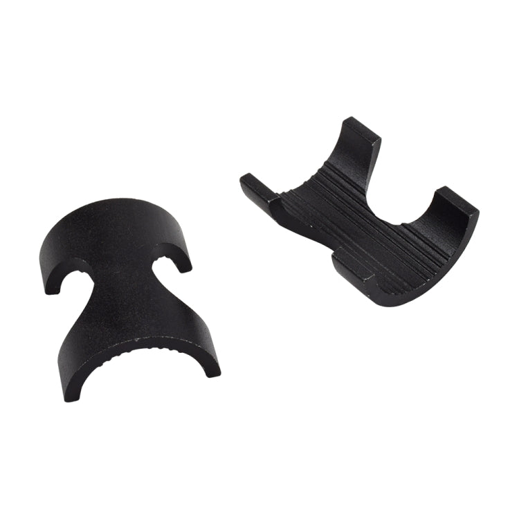 Bicycle handlebar reducing sleeve insert set, black ribbed split spacers