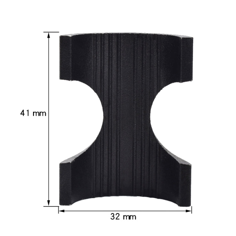 Black reducing sleeve insert, 41 mm height x 32 mm width, split clamp