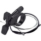 Black bicycle wire controller with cable loops and side lever with symbol marks