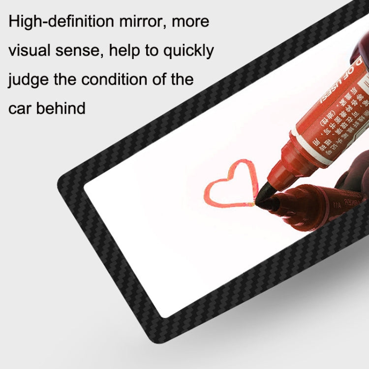 Carbon-fiber trim auxiliary rearview mirror with angled rectangular glass panel