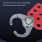 Chrome-plated lock hook with red six-hole base for safety hasp locking