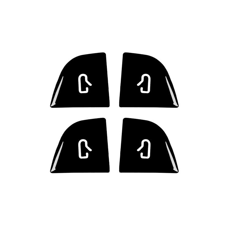 Set of 4 black car window switch sticker covers with white button-arrow icons