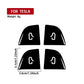 Set of 4 black window switch stickers for Tesla with white button-arrow icons