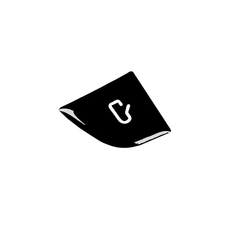 Single black window switch sticker with white button-arrow icon