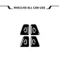 Car window switch sticker set, black, 4 pieces with white unlock icon