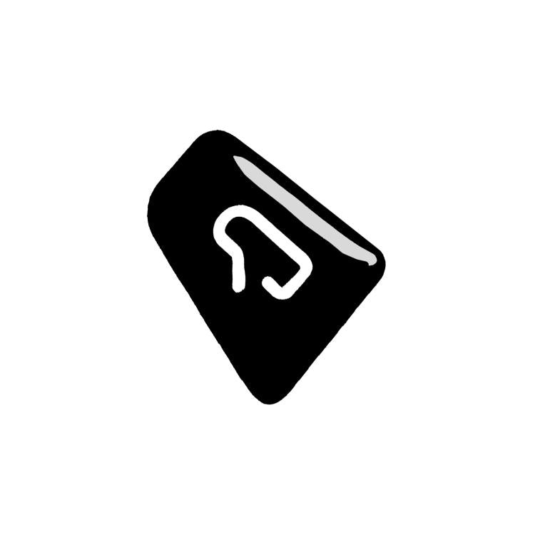 Car window switch sticker, black with white unlock icon