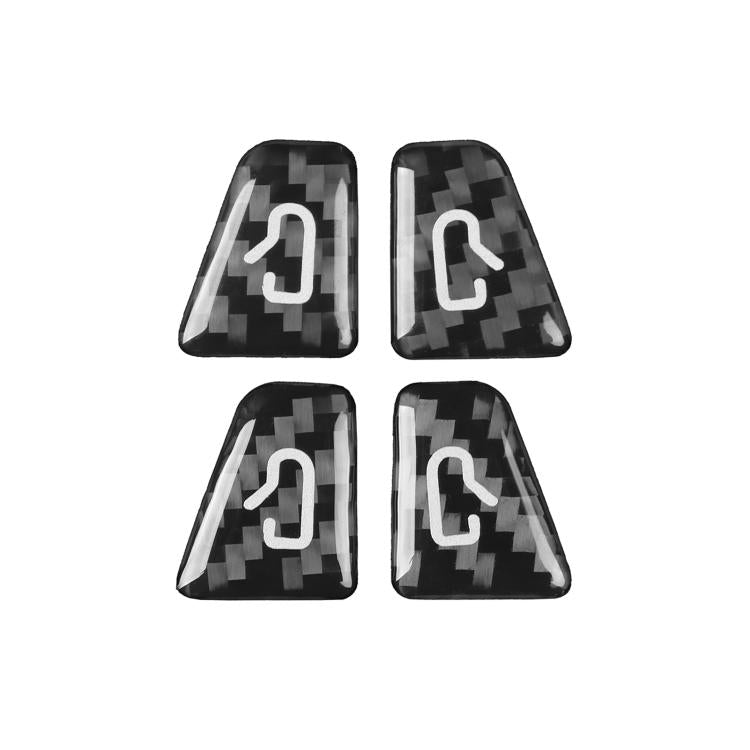 Car window switch sticker set, black patterned, 4 pieces with white unlock icon
