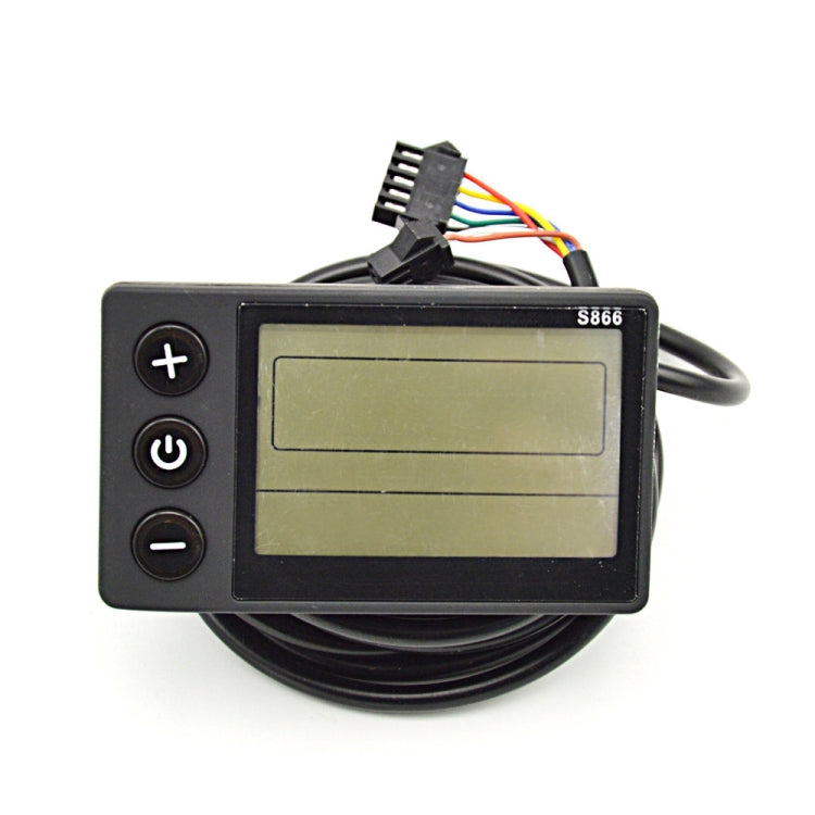 Electric bicycle LCD dashboard unit with plus and power buttons and cable