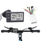 Electric bicycle speed display set with wiring harness and control module, black and white