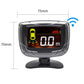Wireless parking radar LED display unit on base, showing 0.0 m distance
