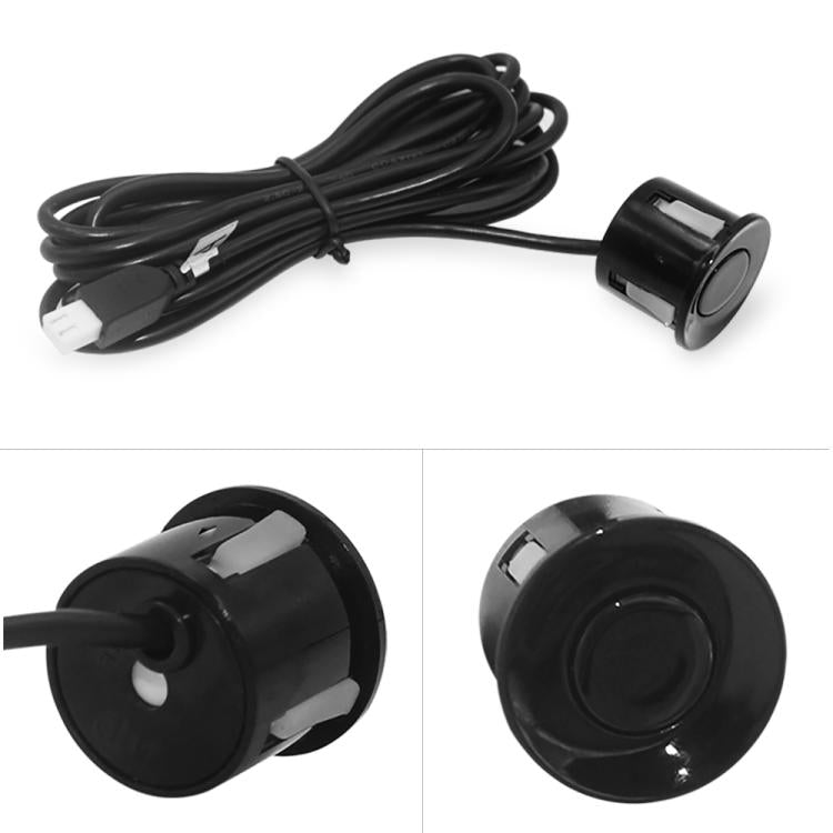 4 black parking sensors with cable harness and connector ends