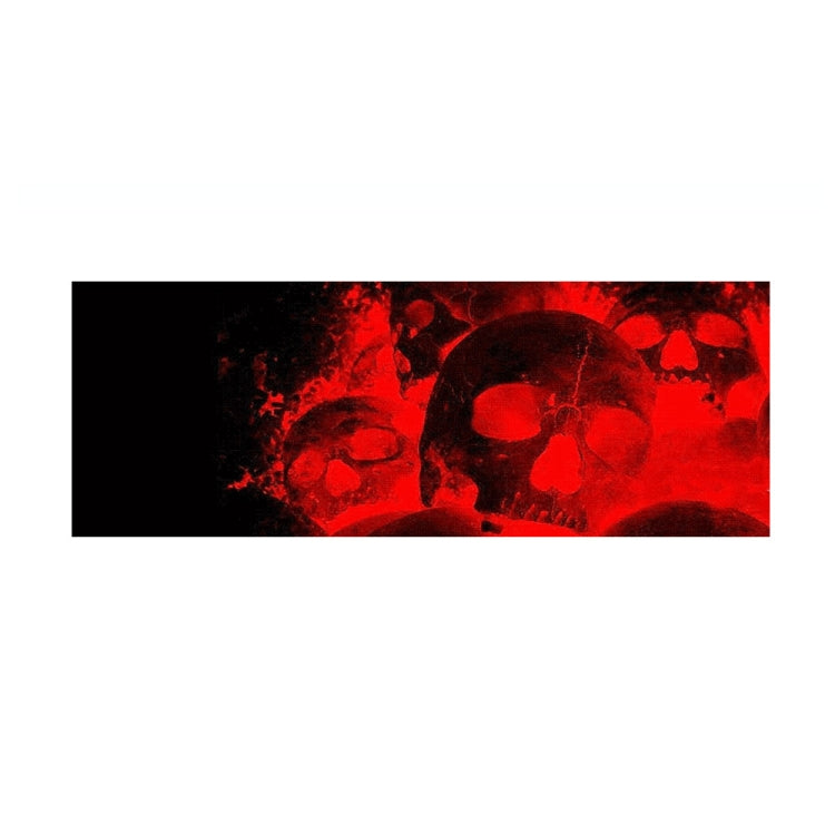 Red skull and flame skeleton graphic decal strip for truck or SUV rear window