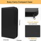 Black PU leather sewing kit case with smooth zipper and compact carry size