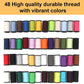 Colorful thread spools in assorted shades for sewing and garment repairs