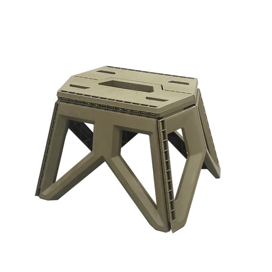 Folding plastic stool, thickened frame, army green