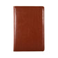 PU leather thick notebook cover, brown, plain with stitched edges