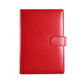 PU leather thick notebook cover, red, with matching strap clasp tab