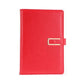 PU leather thick notebook cover, red, with metal buckle strap closure