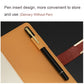 PU leather notebook with pen holder insert and included black pen