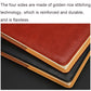 PU leather notebook with golden stitched edges and reinforced binding