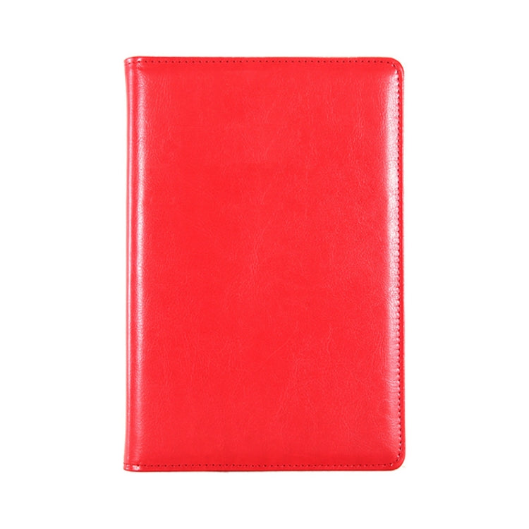 Red PU leather notebook cover with stitched edges