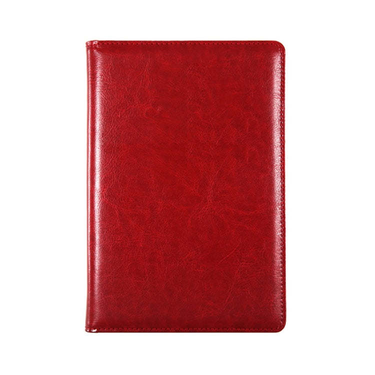 Red PU leather notebook cover with textured finish