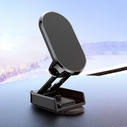 Foldable magnetic navigation phone bracket, black base and oval mount