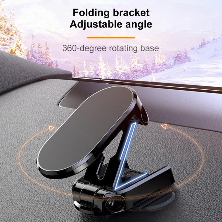 Adjustable folding magnetic navigation bracket with rotating base and dark mount
