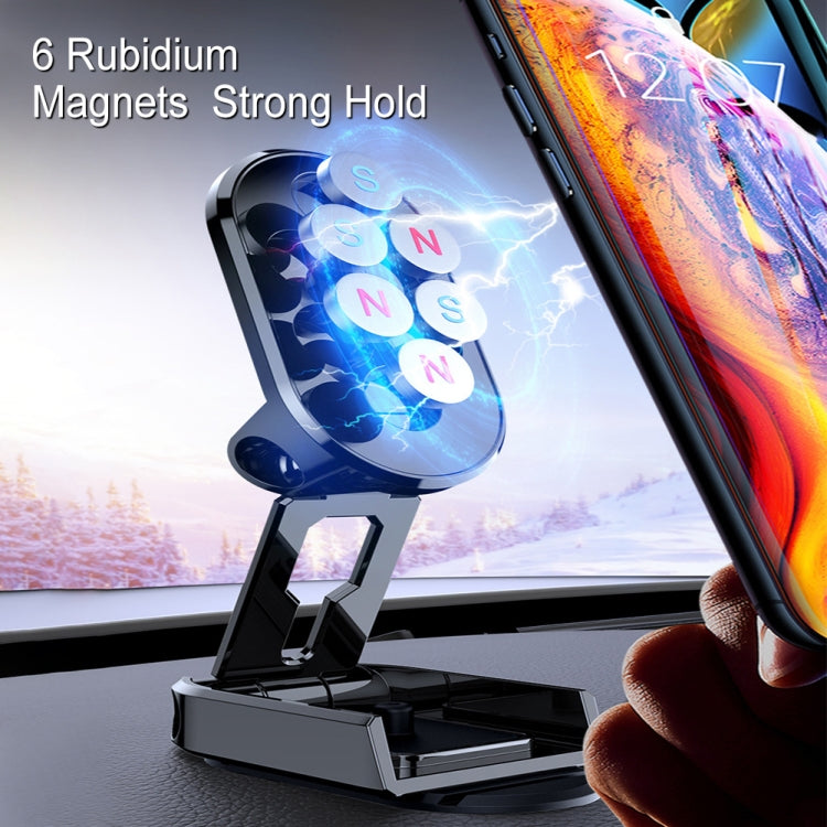 Magnetic navigation phone holder bracket with foldable pad and sturdy base