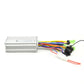 Electric bicycle controller with silver module and side view of cable connectors