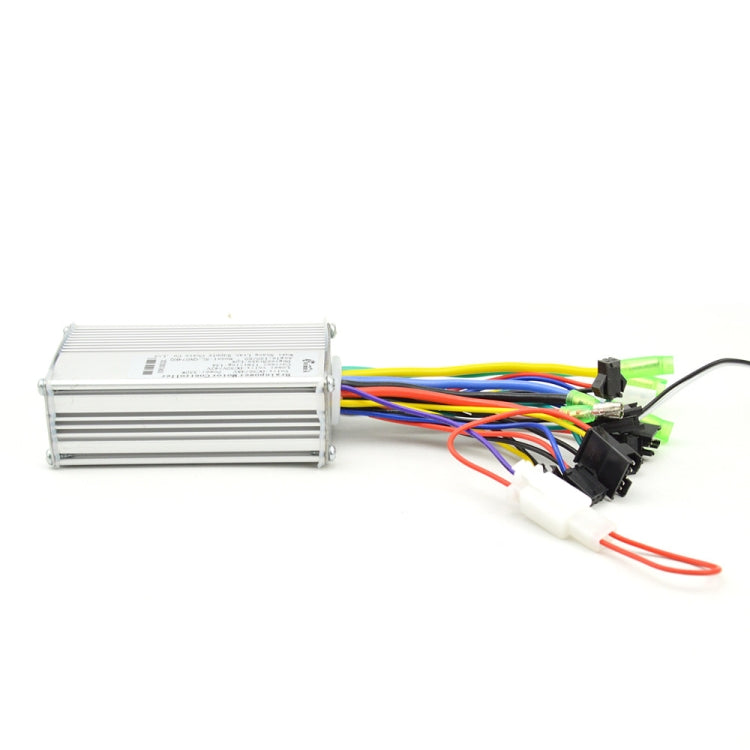 Electric bicycle controller with silver module and side view of cable connectors
