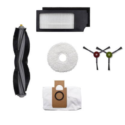 Robot vacuum accessory set: filter, mop pad, side brushes, dust bag, main brush