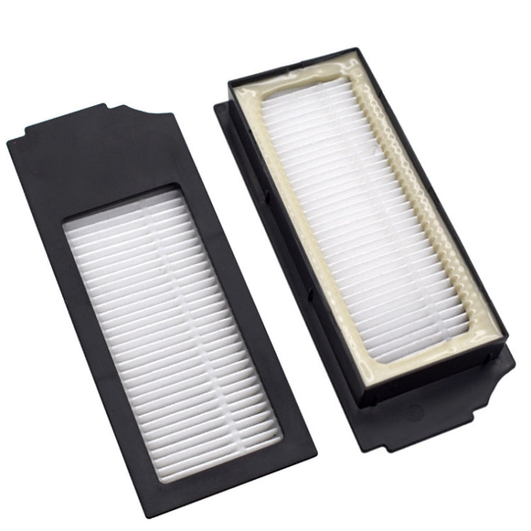 Robot vacuum replacement filters with white pleated media in black housings