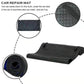 Black non-slip reclining repair mat with textured grip surface, rolled for storage