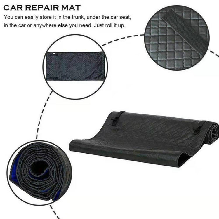 Black non-slip reclining repair mat with textured grip surface, rolled for storage