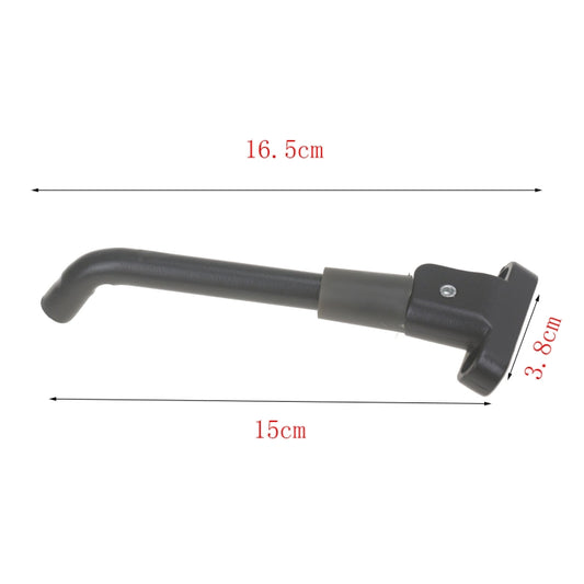 Side kickstand foot support bracket for scooter, black L-shaped mounting base