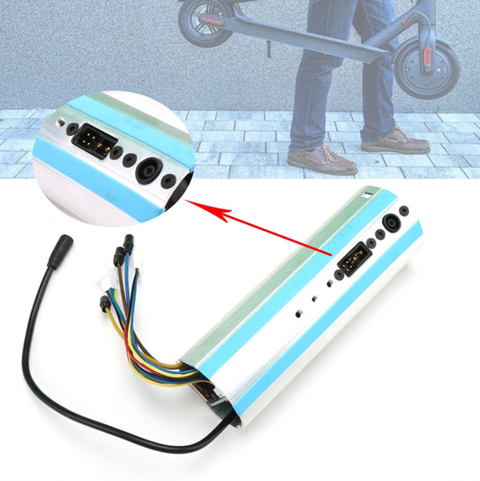 Electric scooter motherboard controller with blue/white housing and multi-pin connector board